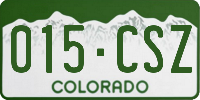 CO license plate 015CSZ