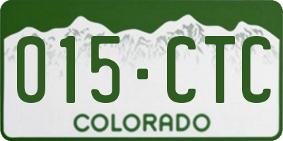 CO license plate 015CTC