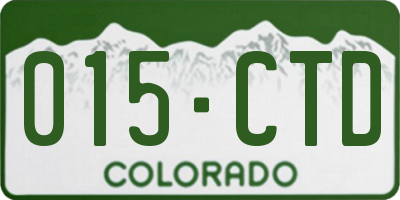 CO license plate 015CTD