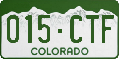 CO license plate 015CTF