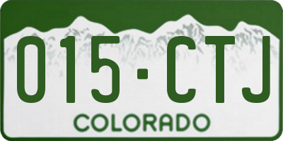 CO license plate 015CTJ