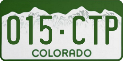 CO license plate 015CTP