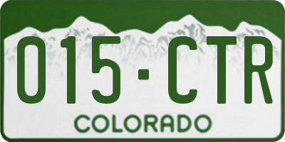CO license plate 015CTR