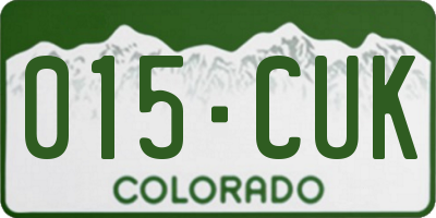 CO license plate 015CUK