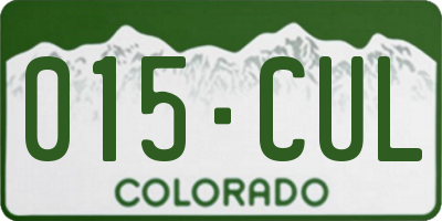 CO license plate 015CUL