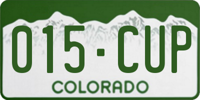 CO license plate 015CUP