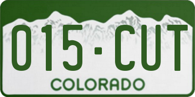 CO license plate 015CUT