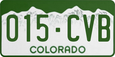 CO license plate 015CVB
