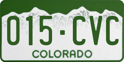 CO license plate 015CVC