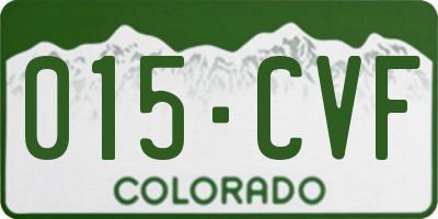 CO license plate 015CVF