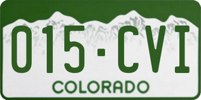 CO license plate 015CVI