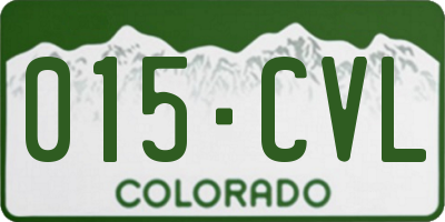 CO license plate 015CVL