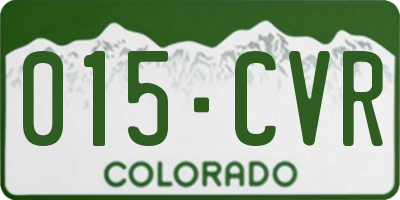 CO license plate 015CVR