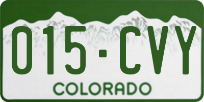 CO license plate 015CVY