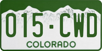 CO license plate 015CWD