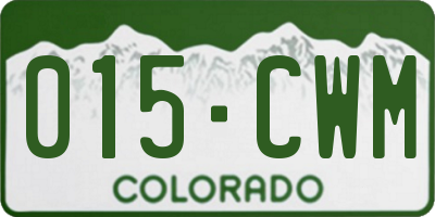 CO license plate 015CWM