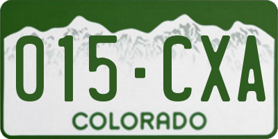 CO license plate 015CXA