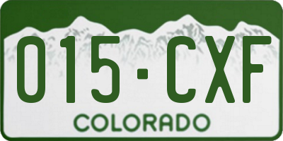 CO license plate 015CXF