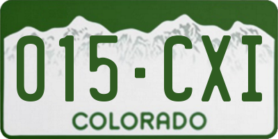 CO license plate 015CXI