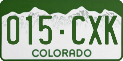 CO license plate 015CXK