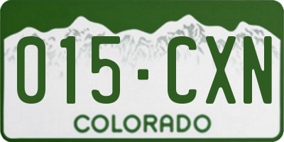 CO license plate 015CXN