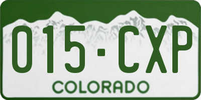 CO license plate 015CXP
