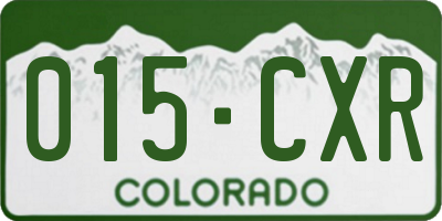 CO license plate 015CXR