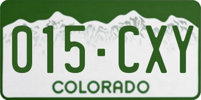 CO license plate 015CXY
