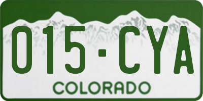 CO license plate 015CYA