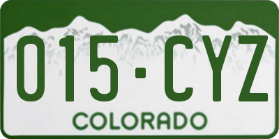 CO license plate 015CYZ
