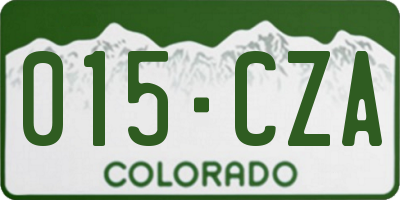 CO license plate 015CZA