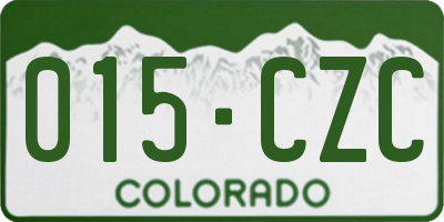 CO license plate 015CZC
