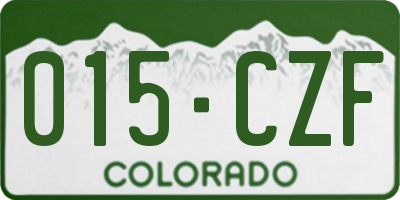 CO license plate 015CZF