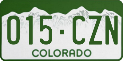 CO license plate 015CZN