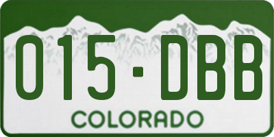 CO license plate 015DBB