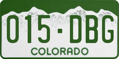 CO license plate 015DBG