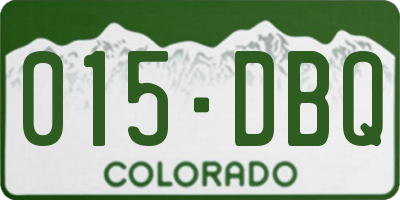 CO license plate 015DBQ