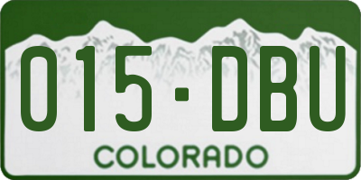 CO license plate 015DBU