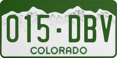 CO license plate 015DBV