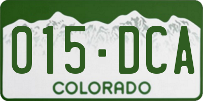 CO license plate 015DCA