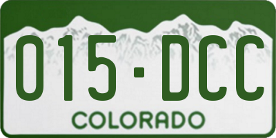 CO license plate 015DCC