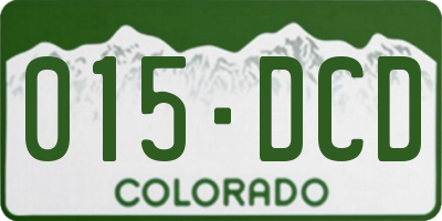 CO license plate 015DCD