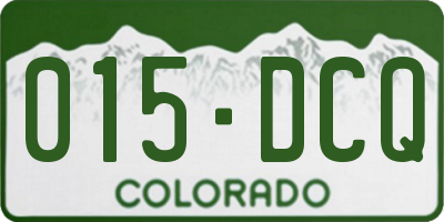CO license plate 015DCQ