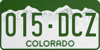 CO license plate 015DCZ