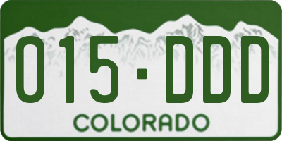 CO license plate 015DDD