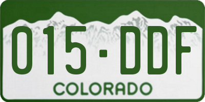 CO license plate 015DDF