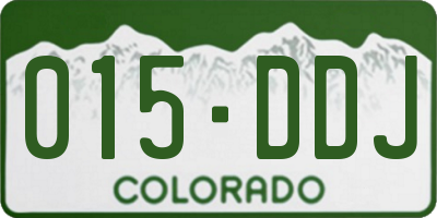 CO license plate 015DDJ