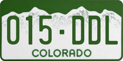 CO license plate 015DDL