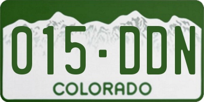 CO license plate 015DDN