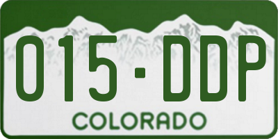 CO license plate 015DDP